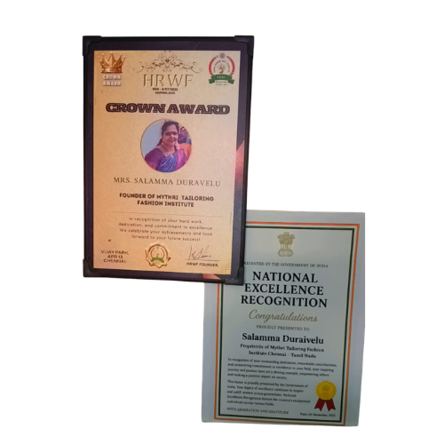 Crown Award received by Mrs Salamma